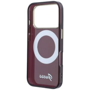 Guess IML Ring Stand 360 Script Metal Logo MagSafe dėklas, skirtas iPhone 18 Pro Max / 17 Pro Max, bordo spalvos - Image 7