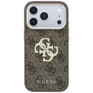 Guess 4G & Big Strass Logo dėklas, skirtas Iphone 18 Pro Max / 17 Pro Max, rudas - Image 3