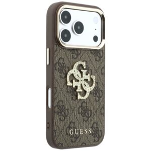 Guess 4G & Big Strass Logo dėklas, skirtas Iphone 18 Pro Max / 17 Pro Max, rudas - Image 4