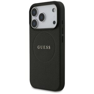 Guess Grained Gold Ring MagSafe dėklas, skirtas Iphone 18 Pro / 17 Pro, juodas - Image 2