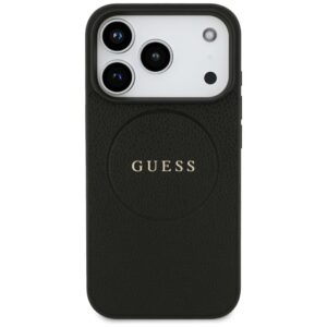 Guess Grained Gold Ring MagSafe dėklas, skirtas Iphone 18 Pro / 17 Pro, juodas - Image 3