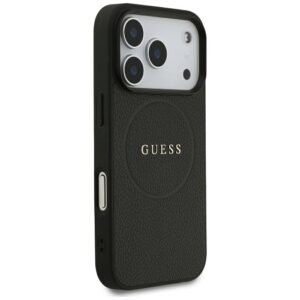 Guess Grained Gold Ring MagSafe dėklas, skirtas Iphone 18 Pro / 17 Pro, juodas - Image 4