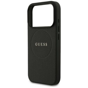 Guess Grained Gold Ring MagSafe dėklas, skirtas Iphone 18 Pro / 17 Pro, juodas - Image 6