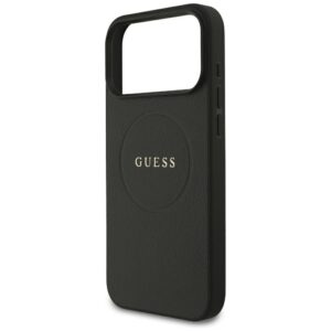 Guess Grained Gold Ring MagSafe dėklas, skirtas iPhone 18 Pro Max / 17 Pro Max, juodas - Image 6