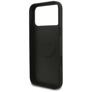 Guess Grained Gold Ring MagSafe dėklas, skirtas iPhone 18 Pro Max / 17 Pro Max, juodas - Image 7