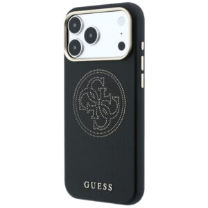 Guess Perforated 4G Gold Logo Magsafe dėklas, skirtas Iphone 18 Pro / 17 Pro, juodas - Image 2