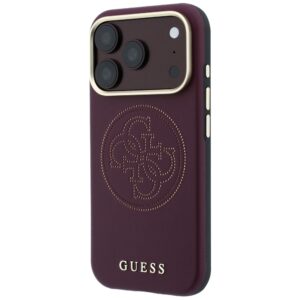 Guess Perforated 4G Gold Logo Magsafe dėklas, skirtas Iphone 18 Pro Max / 17 Pro Max, bordo spalvos - Image 2