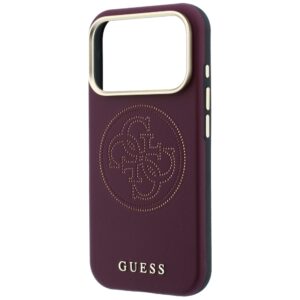 Guess Perforated 4G Gold Logo Magsafe dėklas, skirtas Iphone 18 Pro Max / 17 Pro Max, bordo spalvos - Image 6