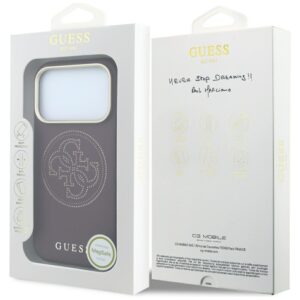 Guess Perforated 4G Gold Logo Magsafe dėklas, skirtas Iphone 18 Pro Max / 17 Pro Max, bordo spalvos - Image 8