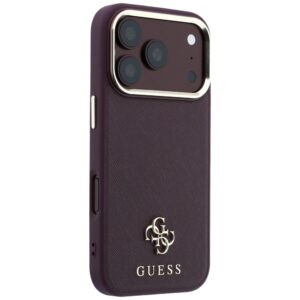Guess Saffiano Small 4G & Classic Logo MagSafe dėklas, skirtas Iphone 18 Pro / 17 Pro, bordo spalvos - Image 4