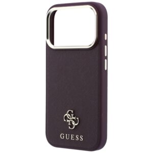 Guess Saffiano Small 4G & Classic Logo MagSafe dėklas, skirtas Iphone 18 Pro / 17 Pro, bordo spalvos - Image 6
