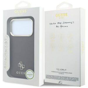 Guess Saffiano Small 4G & Classic Logo MagSafe dėklas, skirtas Iphone 18 Pro / 17 Pro, bordo spalvos - Image 8