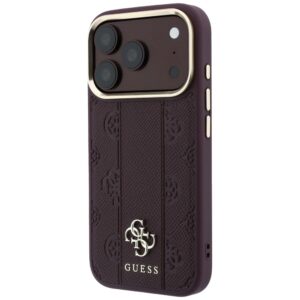 Guess Stripe Peony 4G Logo MagSafe dėklas, skirtas iPhone 18 Pro / 17 Pro, bordo spalvos - Image 2