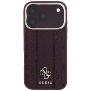Guess Stripe Peony 4G Logo MagSafe dėklas, skirtas iPhone 18 Pro / 17 Pro, bordo spalvos - Image 3