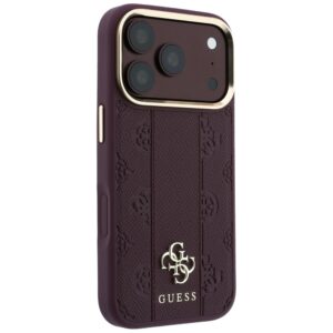 Guess Stripe Peony 4G Logo MagSafe dėklas, skirtas iPhone 18 Pro / 17 Pro, bordo spalvos - Image 4