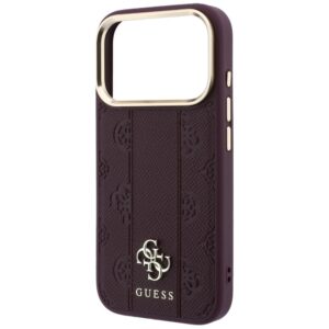 Guess Stripe Peony 4G Logo MagSafe dėklas, skirtas iPhone 18 Pro / 17 Pro, bordo spalvos - Image 6