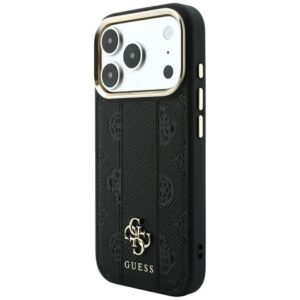 Guess Stripe Peony 4G Logo MagSafe dėklas, skirtas Iphone 18 Pro / 17 Pro, juodas - Image 2