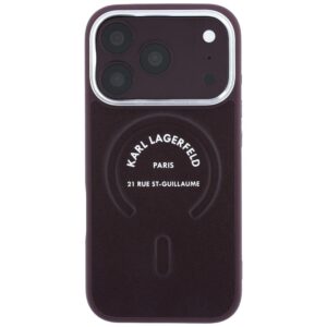 Karl Lagerfeld Embossed Open Ring RSG Logo MagSafe dėklas, skirtas iPhone 18 Pro Max / 17 Pro Max, bordo spalvos - Image 3