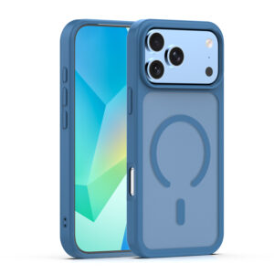 Mag Matt dėklas, skirtas iPhone 17 Pro 6,3" / iPhone 18 Pro 6,3" tamsiai mėlynas, didelė anga