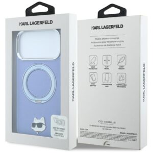 Karl Lagerfeld su žiediniu stovu 360 Choupette Head Pin MagSafe dėklas, skirtas Iphone 18 Pro / 17 Pro, mėlynas - Image 8