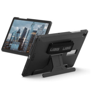 UAG Scout nugarėlės dėklas su dirželiu rankai, skirtas Samsung Galaxy Tab A9 Plus – Juodas