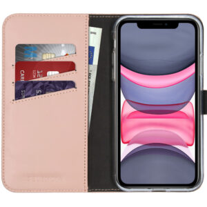 Selencia natūralios odos atverčiamas dėklas, skirtas iPhone 11 – Dusty Pink