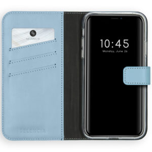 Selencia natūralios odos atverčiamas dėklas, skirtas iPhone 11 - Air Blue