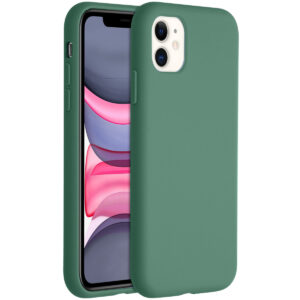 Accezz skysto silikono dėklas, skirtas iPhone 11 – tamsiai žalias