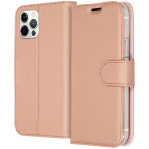 Accezz piniginės tipo TPU atverčiamas dėklas, skirtas iPhone 12 (Pro) – rožinio aukso spalvos