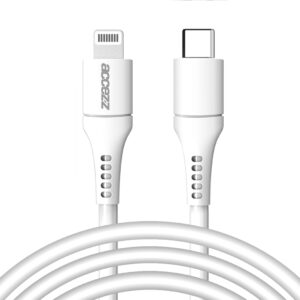 Accezz MFI sertifikuotas Lightning į USB-C laidas – 2 m – Baltas