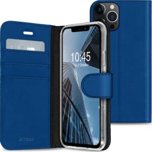 Accezz piniginės tipo TPU atverčiamas dėklas, skirtas iPhone 13 Pro – tamsiai mėlynas - Image 1