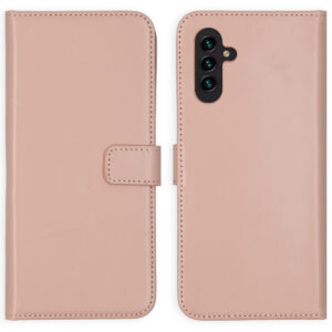 Selencia natūralios odos atverčiamas dėklas, skirtas Samsung Galaxy A13 (5G) / A04s – Dusty Pink