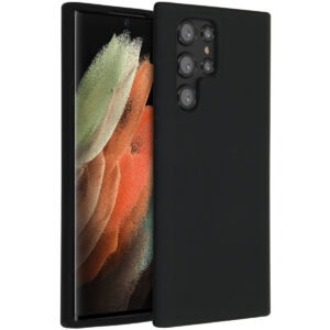 Accezz skysto silikono dėklas, skirtas Samsung Galaxy S22 Ultra – juodas