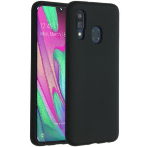 Accezz skysto silikono dėklas, skirtas Samsung Galaxy A40 - Juodas
