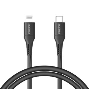 Accezz MFI sertifikuotas Lightning į USB-C laidas – 1 m – Juodas