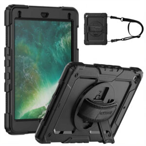 Accezz tvirtas galinis dangtelis su peties dirželiu, skirtas iPad 6 (2018) 9.7 colio / iPad 5 (2017) 9.7 colio – Juodas