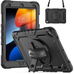 Accezz tvirtas galinis dangtelis su peties dirželiu, skirtas iPad Air 3 (2019) / Pro 10.5 (2017) – juodas