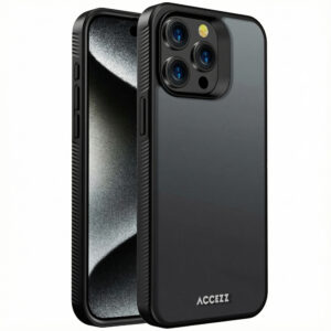 Accezz Rugged Frosted nugarėlė skirta iPhone 15 Pro Max - Juoda