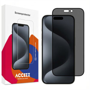 Accezz privatumą saugantis grūdinto stiklo ekrano apsauginis stiklas, skirtas iPhone 15 Pro Max