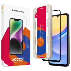 Accezz viso ekrano apsauginis grūdinto stiklo stikliukas su aplikatoriumi, skirtas Samsung Galaxy A15 (5G/4G)