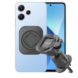 Accezz EasyLock automobilinis telefono laikiklis – ventiliacijos grotelėms – universalus – 360 laipsnių besisukantis – juodas