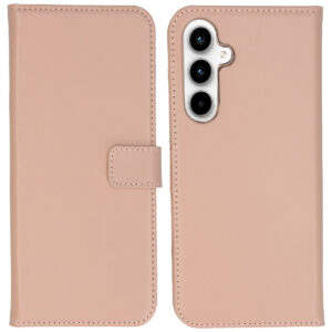 Selencia natūralios odos atverčiamas dėklas, skirtas Samsung Galaxy A55 – Dusty Pink