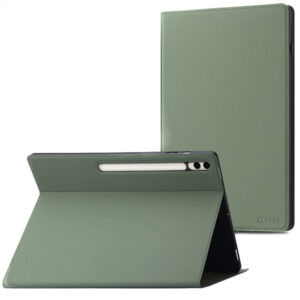 Accezz Classic atverčiamas dėklas, skirtas Samsung Galaxy Tab S10 Plus / Tab S9 FE Plus / Tab S9 Plus – žalias
