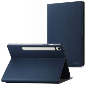 Accezz Classic atverčiamas dėklas, skirtas Samsung Galaxy Tab S9 11.0 colių / S10 Lite / S10 FE / S9 FE 10.9 colių – tamsiai mėlynas
