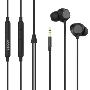 Accezz ausinės į ausis – Laidinės ausinės – AUX / 3,5 mm jungtis – Juodos