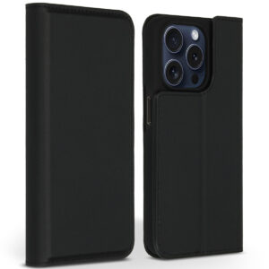 Accezz Premium odinis plonas atverčiamas dėklas, skirtas iPhone 15 Pro – Juodas