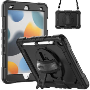 Accezz tvirtas nugarėlės dėklas su peties dirželiu, skirtas iPad 9 (2021) 10.2 colio / iPad 8 (2020) 10.2 colio / iPad 7 (2019) 10.2 colio – Juodas