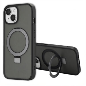 Accezz žiedinis stovas su nugarėlės dėklu ir MagSafe, skirtas iPhone 15 – Juodas