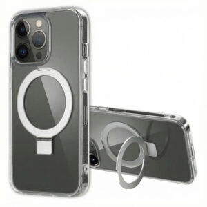 Accezz žiedinis stovas su nugarėlės dėklu ir MagSafe funkcija, skirtas iPhone 13 Pro Max – skaidrus