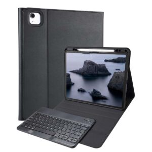 Accezz „Bluetooth“ klaviatūros dėklas su atlenkiamu dangteliu, skirtas iPad Air 13 colių (2026) M4 / (2025) M3 / (2024) M2 – QWERTZ / DE – Juodas